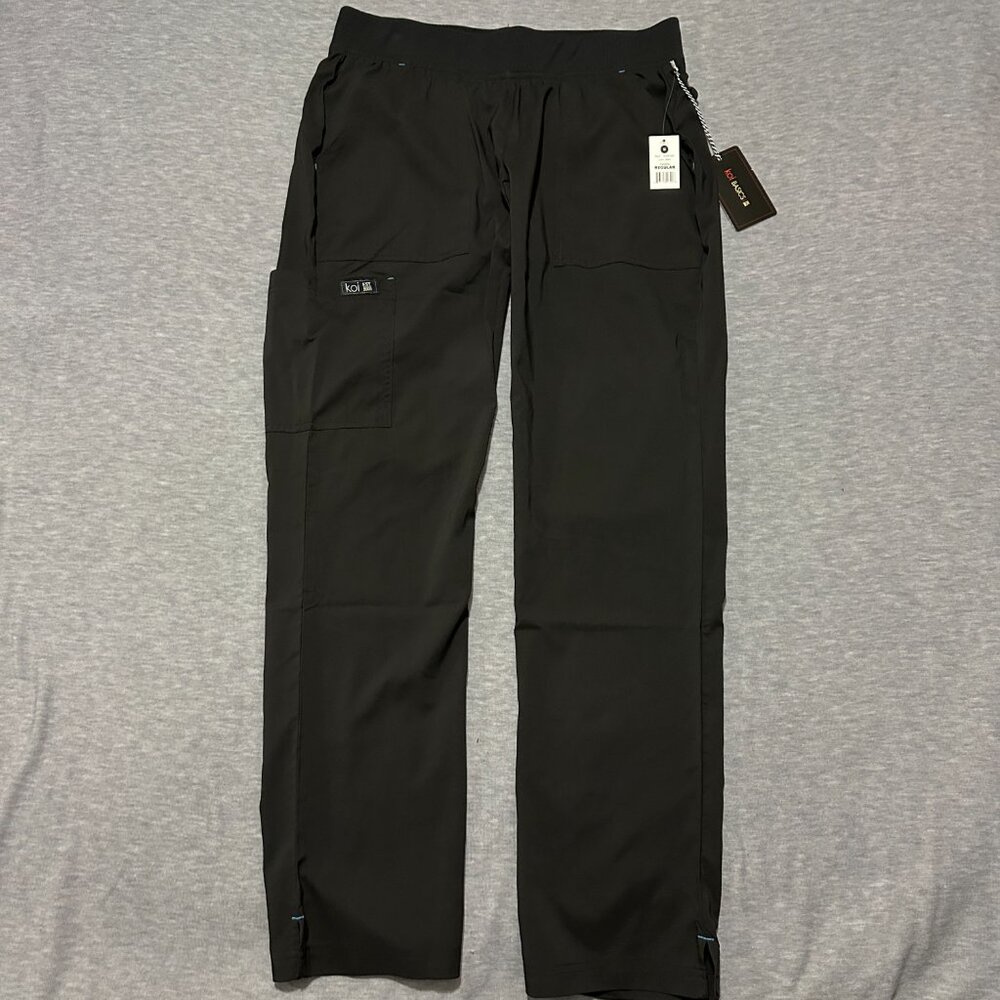 Koi Basics Caroline Womens 5-Pocket Stretch Scrub Pants Size M Black Lightweight - Picture 5 of 16